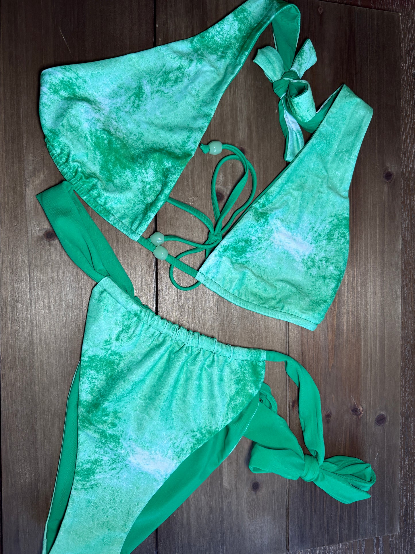 Sea Foam Single Side Tie Adjustable Bottom