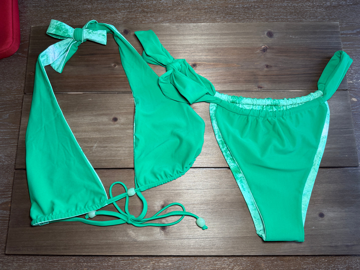 Sea Foam Thick Halter Bikini Top